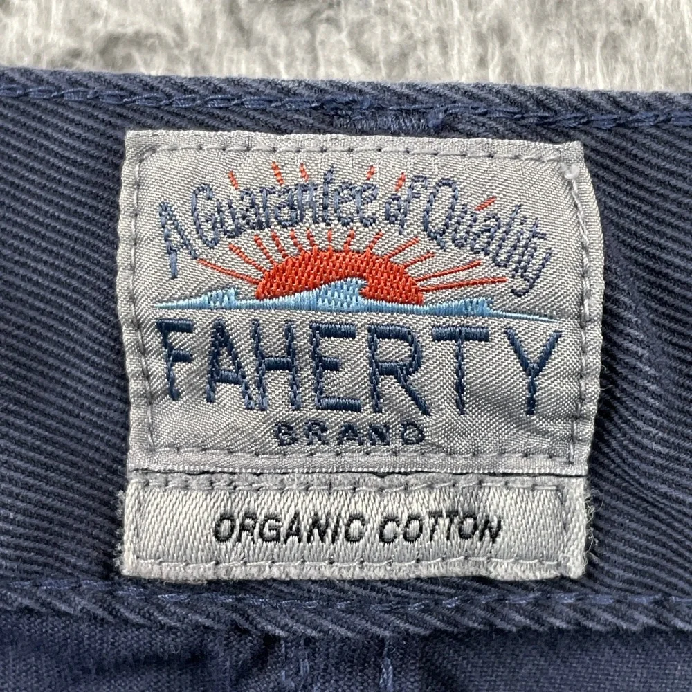 Faherty Pants Mens 40 Blue 5-Pocket Organic Cotton Stretch Straight Leg Casual - Picture 3 of 11